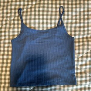 American Eagle Outfitters Blue Ribbed Tank Top